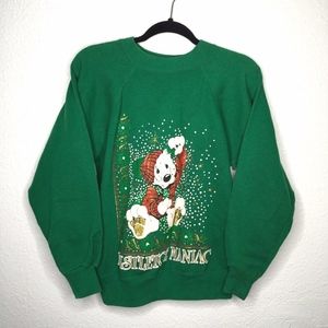 Vintage Sweaters - Vintage Xmas Mistletoe Maniac Puff Paint Sweater Vintage Sweaters - Vintage Xmas Mistletoe Maniac Puff Paint Sweater